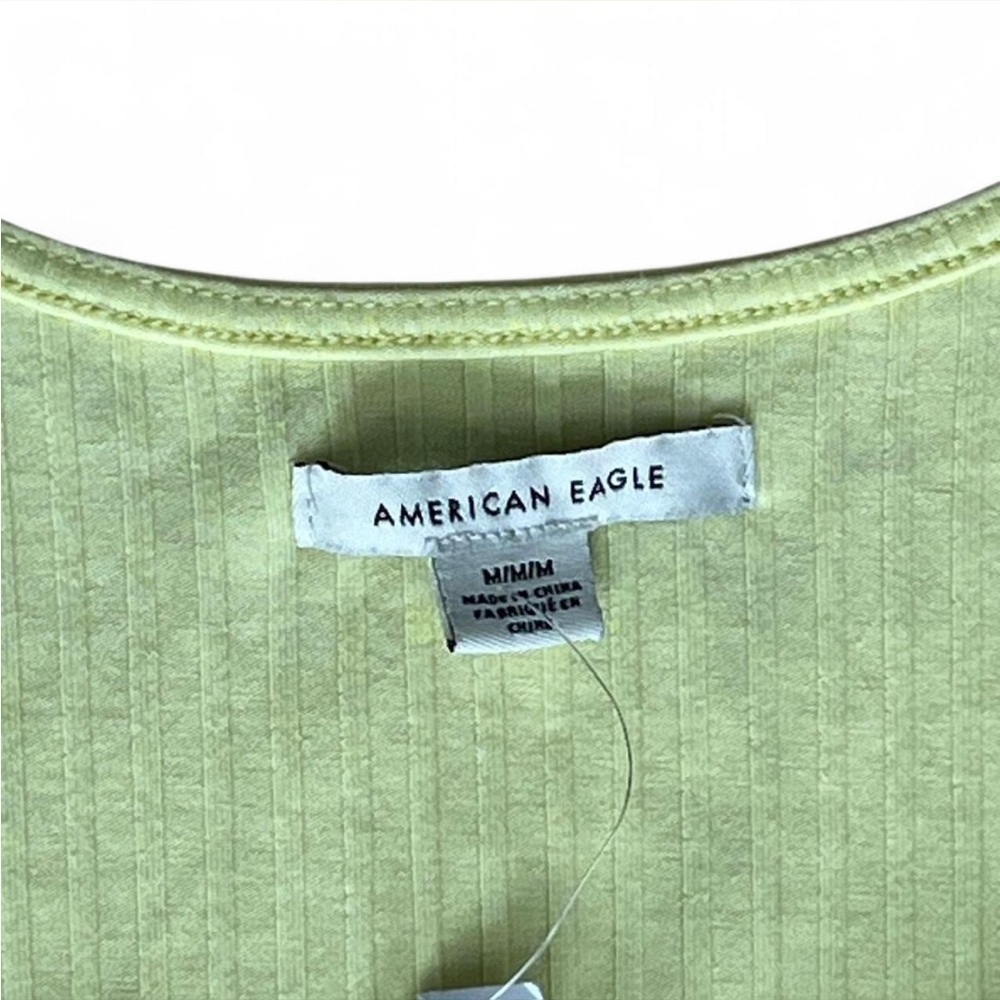 American Eagle Outfitters‎ Yellow Long Sleeve Ribbed Mini Dress - Picture 3 of 4